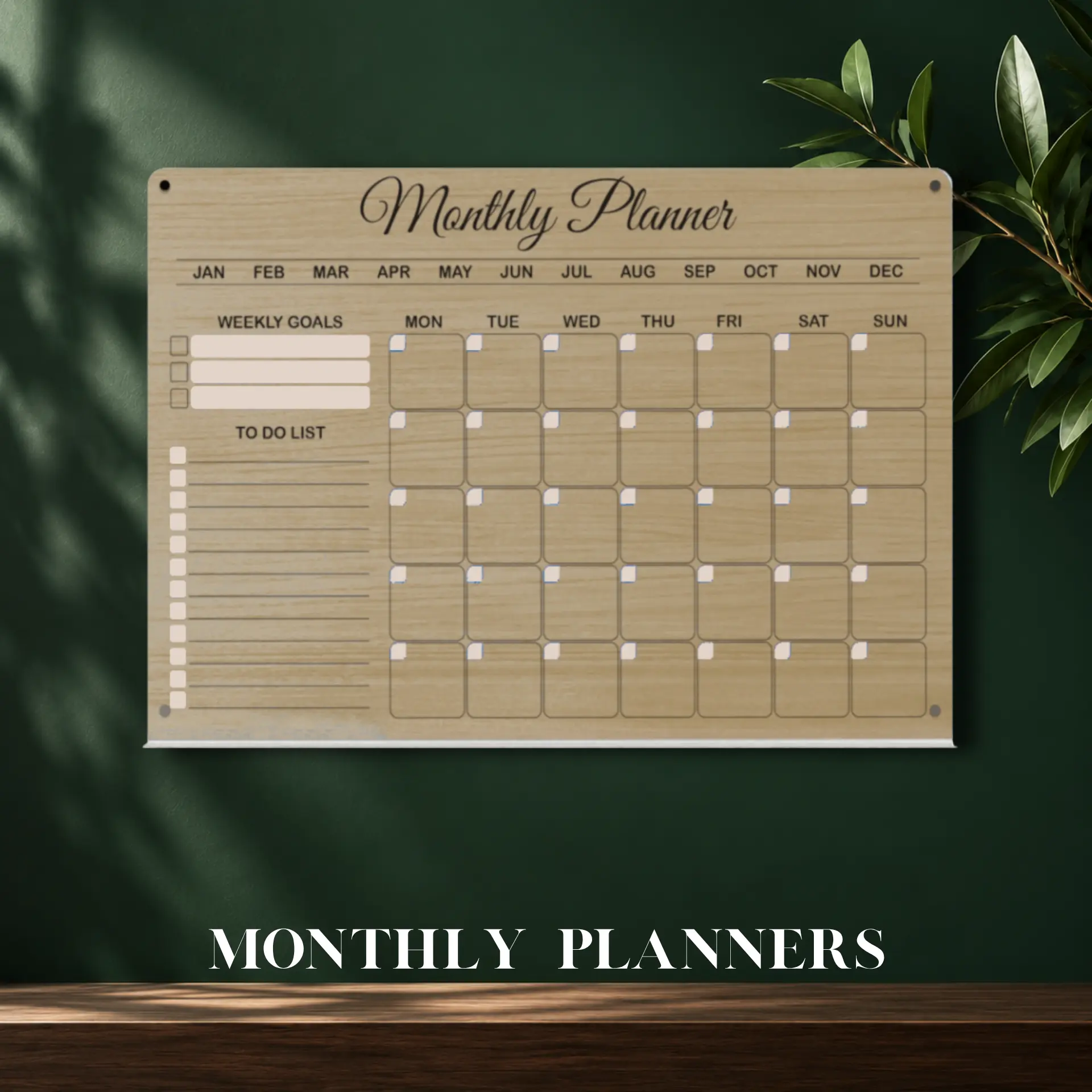 Monthly Planners collection featuring a reusable monthly planner