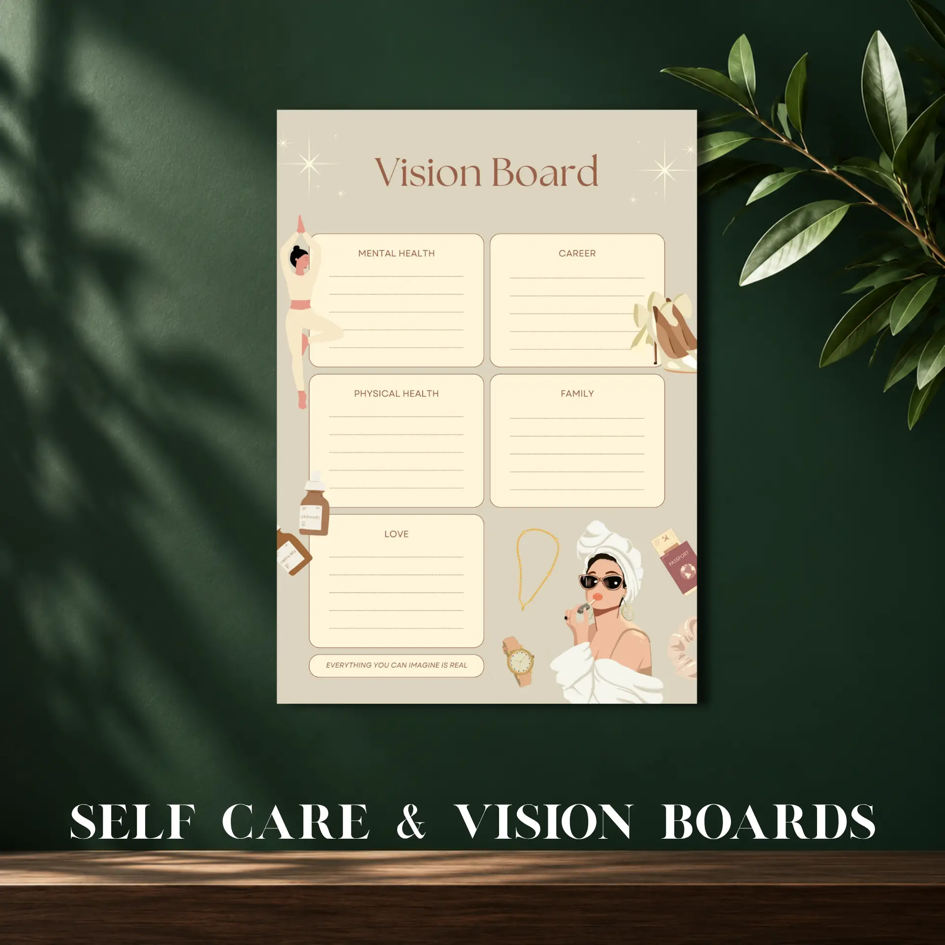 Self Care & Vision Boards collection featuring a vision board planner