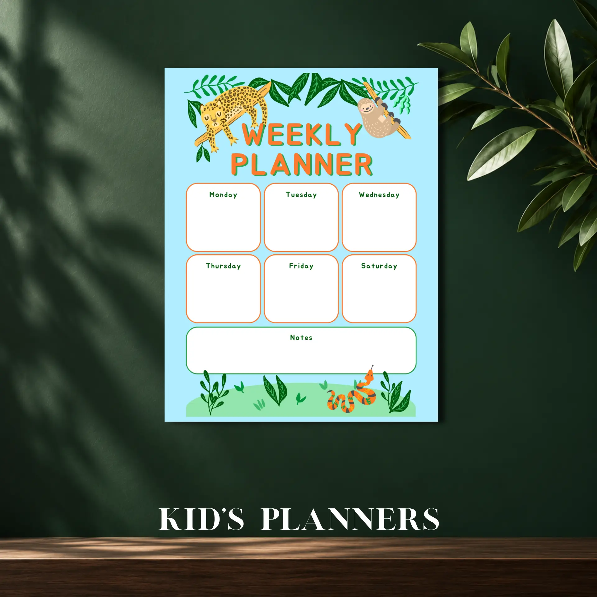 Kid's Planners collection featuring a colourful weekly planner