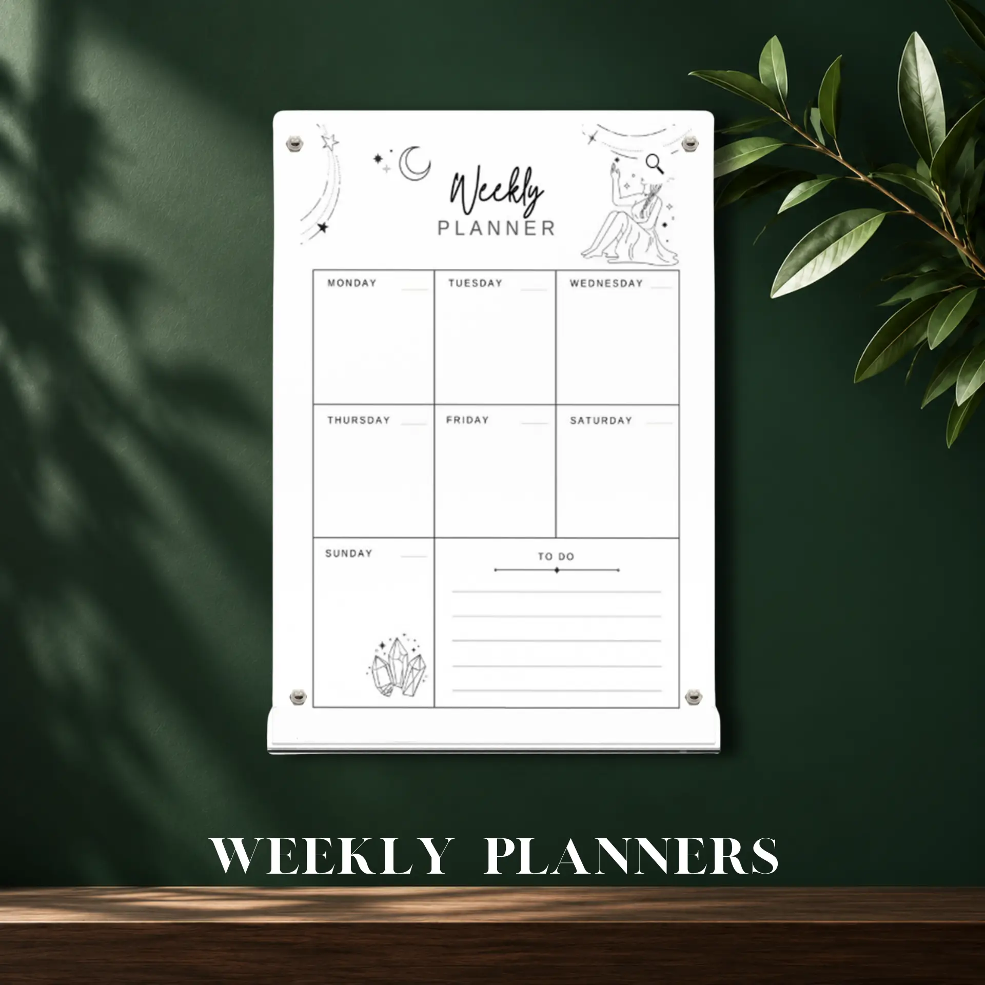 Weekly Planners collection featuring a wall-mounted weekly planner